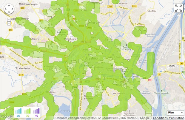La couverture Free en itinérance à Strasbourg