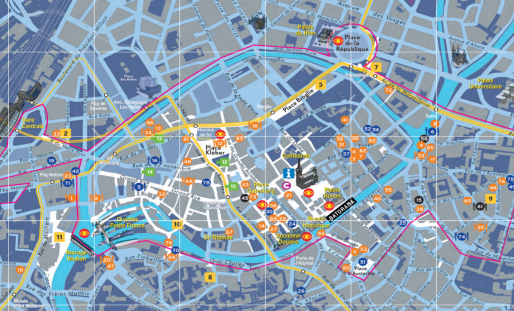 Carte de la vie nocturne à Strasbourg. Est-ce que d'autres points lumineux vont étoffer cette carte ? (Photo CUS / LAS)