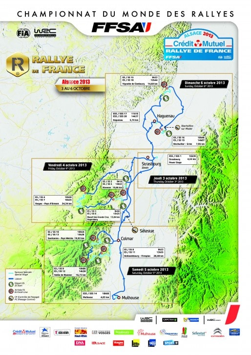 Parcours des spéciales du WRC 2013 (Document remis)