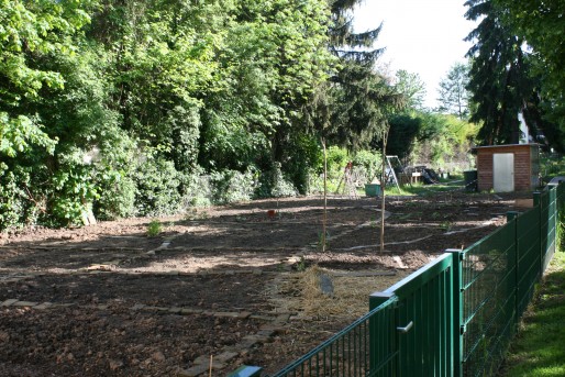 Le jardin participatif "Lombric Hardi" a été créé à l'initiative de résidents d'Eco-Logis. (LJ / Rue89 Strasbourg)