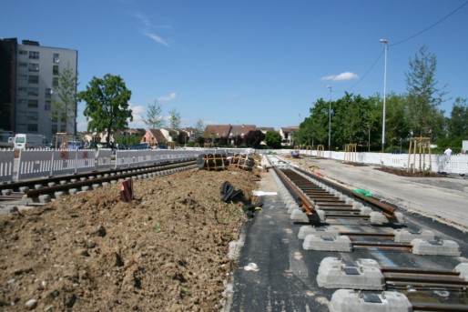 La ligne de tram A sera prolongée au nord fin 2013 (Photo MM / Rue89 Strasbourg)