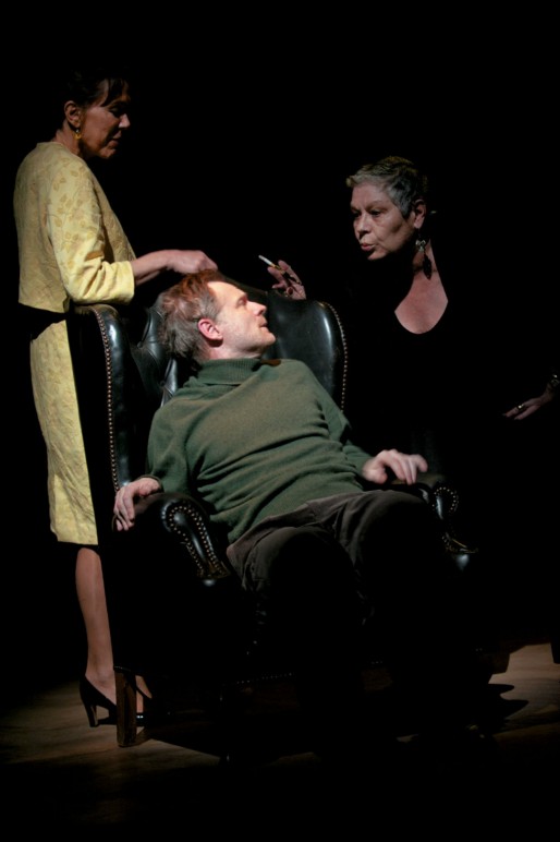 Un fauteuil à oreilles, un soliloque cinglant et beaucoup de rancœur,  Des arbres à abattre ne manque pas d'humour désintégrateur. ® Elisabeth Carecchio