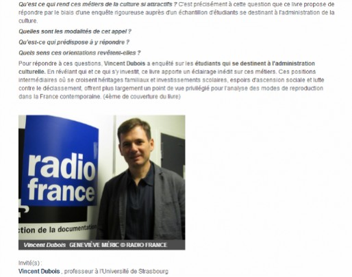 Vincent Dubois invité de Radio France