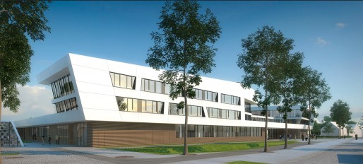 L'école européenne de Strasbourg s'installera dans ses nouveaux locaux à la rentrée 2015 (Visuel Auer+Weber, cabinet d'architectes de Munich)