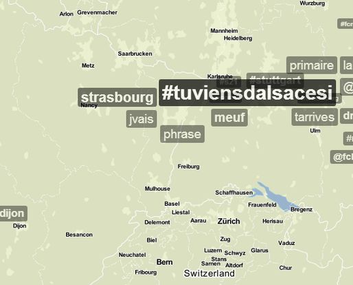 Le buzz #TuViensDAlsaceSi vu par TrendsMap (capture d'écran)