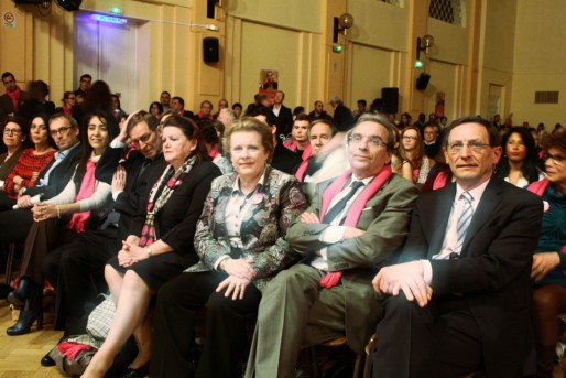 Premier rang au meeting de Roland Ries (PS), mercredi 19 mars : l'expression du renouvellement sur la liste ? (Photo MM / Rue89 Strasbourg)