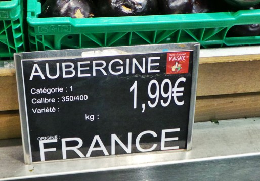 L'origine alsacienne des produits est parfois indiqué par un petit logo rouge (photo JFG/ Rue89 Strasbourg)