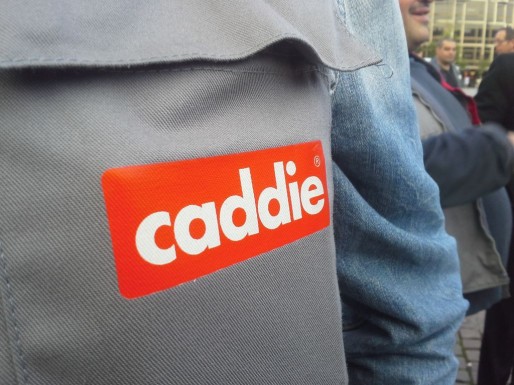 Lors d'une manifestation des salariés de Caddie en octobre 2014 (Photo Baptiste Cogitore / Rue89 Strasbourg)