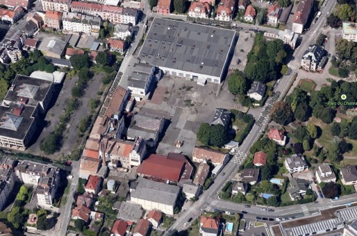 Le site de la brasserie Schutzenberger, rue de la Patrie à Schiltigheim (doc Google Maps)