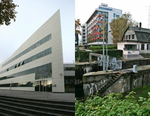 L'Hôtel de police (n°34) date de 2002, le siège de CUS Habitat/Habitation moderne de 2013 (Photos Marie Marty)