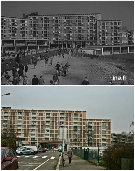 Espace ouvert en 1954 (Ina), il s'est résidentialisé aujourd'hui : les écoles sont fermées, le passage de la rue est sécurisé (Photo MM)