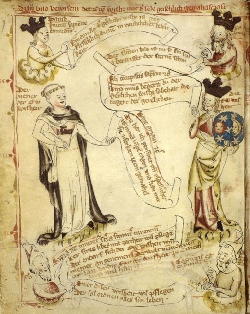 Manuscrit allemand du XIVe siècle "vie du bienheureux" (doc Numistral / BNU)