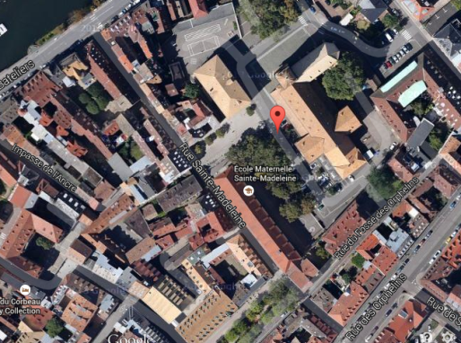 Plan du quartier Sainte-Madeleine à la Krutenau (Google Map)