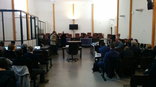 La salle d'audience de la cour d'assises est mobilisée pour ce procès correctionnel (Photo PF / Rue89 Strasbourg)