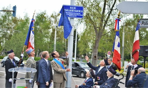 Inauguration de la rue du bataillon de marche 24 le 16 avril à Strasbourg (Photo ASO / Rue89 Strasbourg / cc)