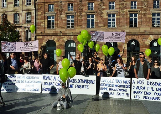 Lors de la manifestation contre la gestion de la SPA en octobre 2014.(photo ERA)