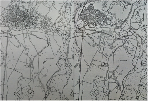 Plans de Strasbourg-sud en 1834 et 1883 (DR)