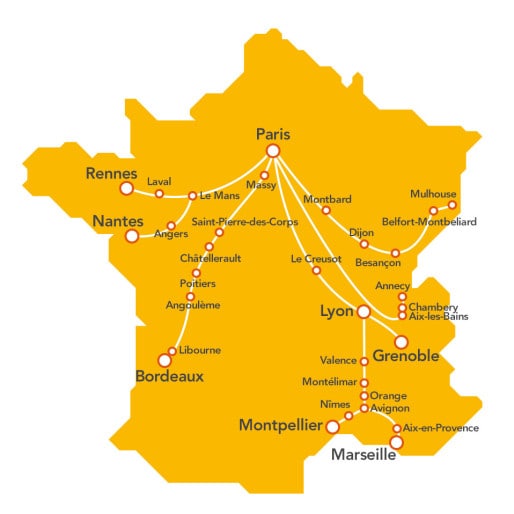 Les destinations de TGV pop. (document SNCF)