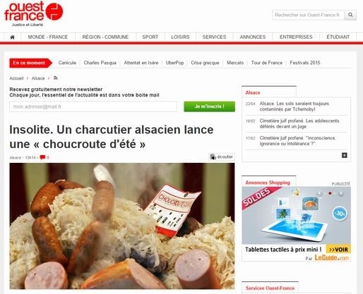 Une choucroute fraîche ? (capture d'écran OF)