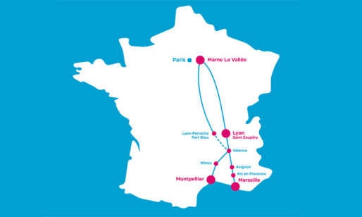 Les destinations Ouigo en France.