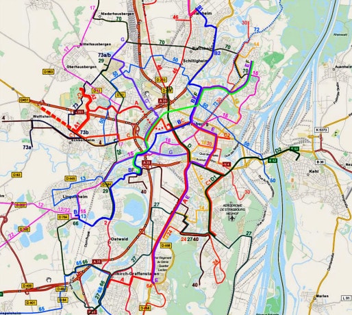 Proposition de réaménagement et d'extension  des lignes du tram à l'horizon 2020. (document Ecocité)