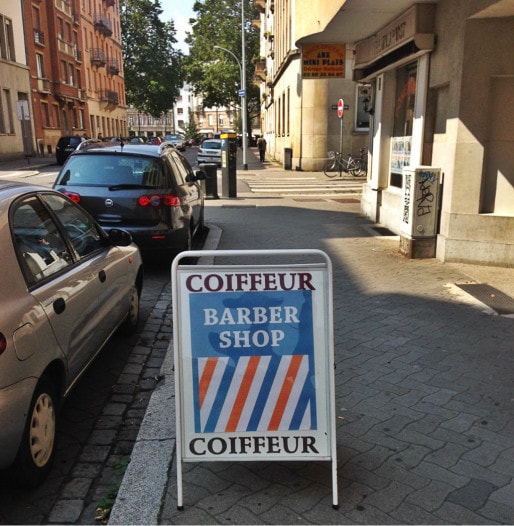A la Krutenau devant Men's hair studio depuis un an (photo JFG / Rue89 Strasbourg)