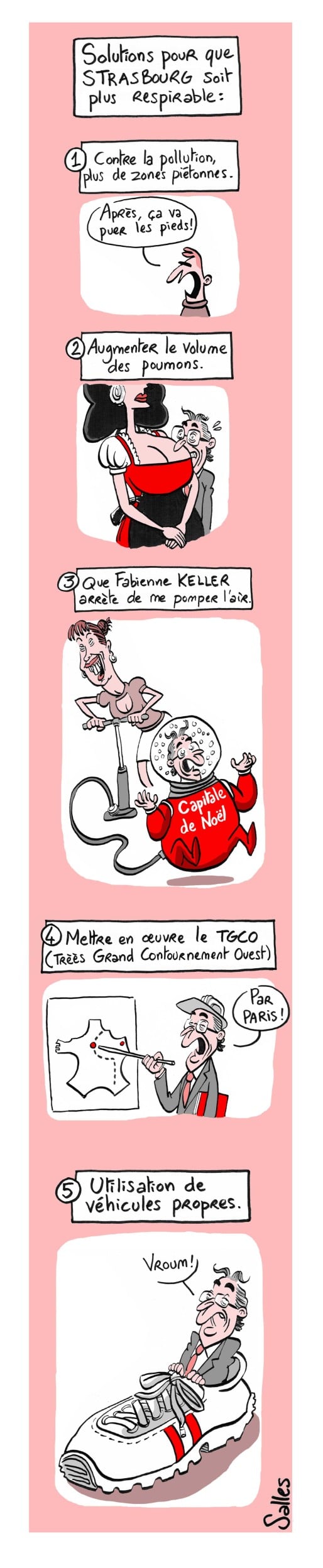 Des idées contre la pollution plus novatrices que le plan "ville respirable" (dessin Laurent Salles)