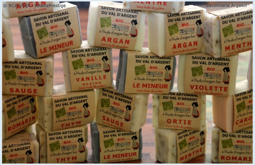 Les savons 100% biologiques Argasol se déclinent en nombreux parfums originaux (Photo LH)