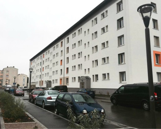 Rue des Eyzies, près de 43 000 euros ont été investis par appartement (Photo : OG/Rue89 Strasbourg)