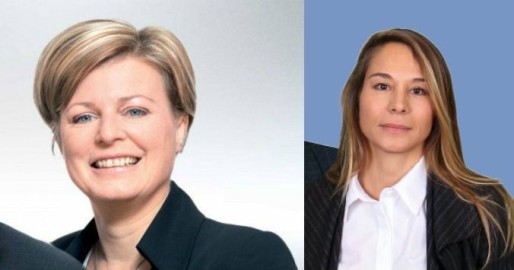 Hombeline du Parc (à gauche) et Virginie Joron (à droite), les deux têtes de listes du FN en Alsace (document de campagne)