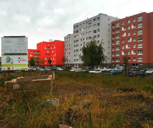 À Hautepierre, les travaux de la rénovation urbaine continuent (Photo : OG/Rue89 Strasbourg)