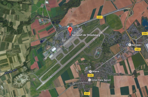Le pilote est décédé lors du crash près de l'aéroport de Strasbourg (photo JFG / Rue89 Strasbourg)