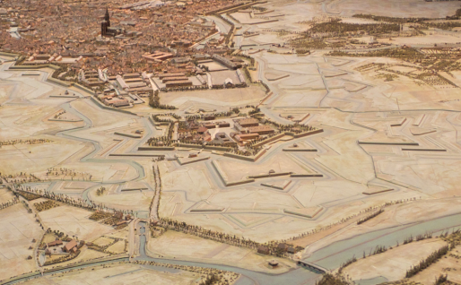 Entre Strasbourg et sa citadelle, une esplanade militaire - plan en relief 1830-1856 (Wikiwand)