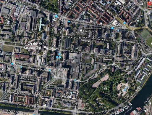 Plan du quartier de l'Esplanade - 2015 (Google Map)