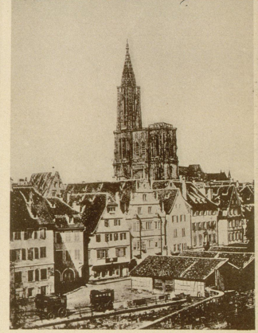 Hangars à diligences rue de la Douane, 1865 (Carte postale Archi-Strasbourg)