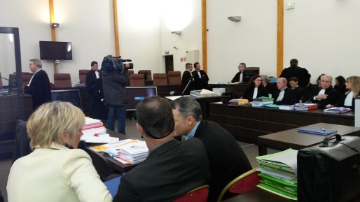 La salle des procès d'Assises peu avant l'ouverture du procès en correctionnelle de l'amiante au Parlement européen, le 7 janvier 2015. Photo : CG / Rue89 Strasbourg / cc)