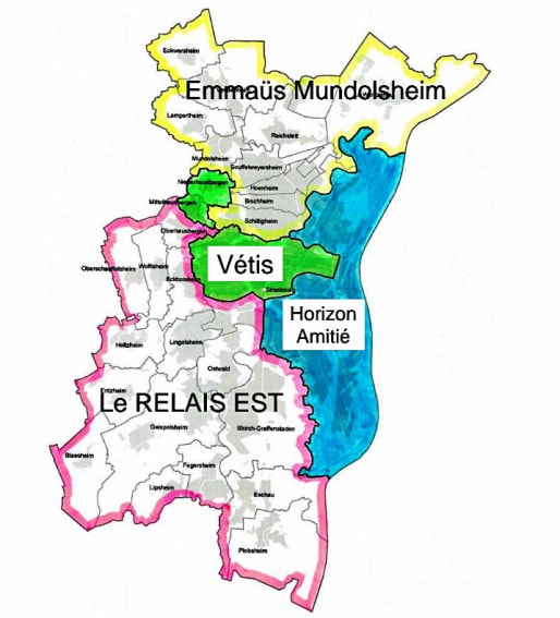 Chaque association couvre un territoire de 180 000 à 200 000 habitants (document Eurométropole)