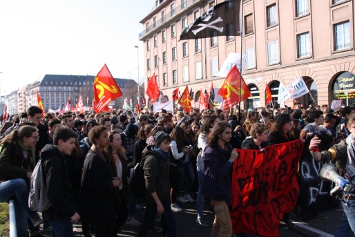 Environ 1500 personnes ont défilé dans les rues de Strasbourg (Photo MCM / Rue89 Strasbourg)