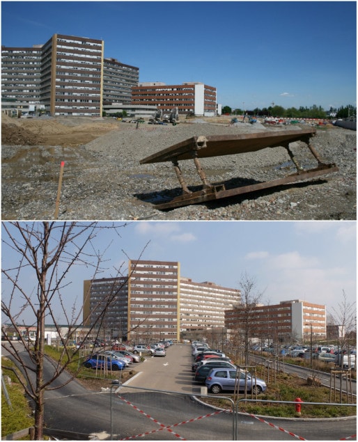L'hôpital de Hautepierre, 2013 et 2016 (Photos MM / Rue89 Strasbourg)