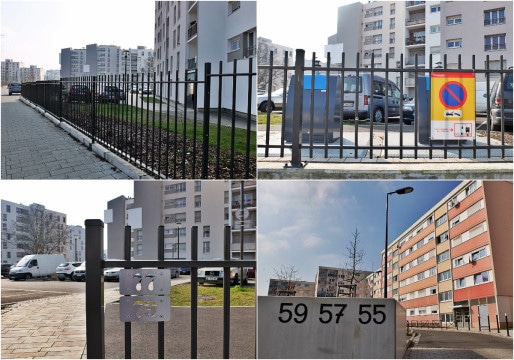 Résidentialisation avenue Racine à Hautepierre : clôtures et numérotation des immeubles rendue visible (Photos MM / Rue89 Strasbourg)