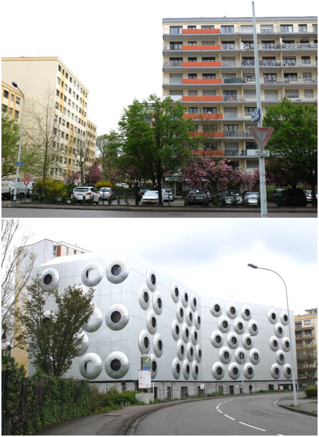 Rue de Soultz, un ensemble de logements privés et le nouveau foyer Adoma (Photos MM / Rue89 Strasbourg)