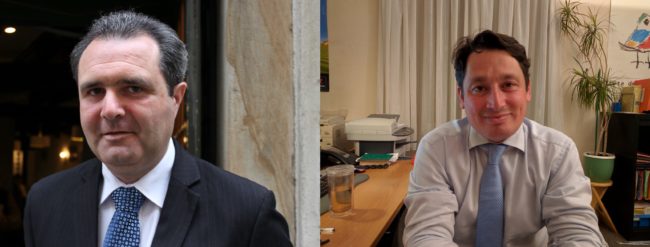 Jean-Emmannuel Robert et Eric Elkouby, deux quadragénaires pour devenir député de Strasbourg pour un an. Et plus si affinités. (photo JFG et PF / Rue89 Strasbourg)