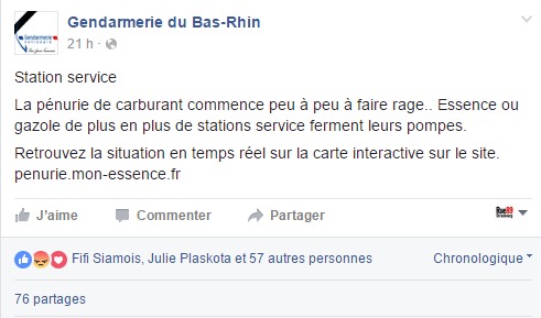 Hier, la gendarmerie bas-rhinoise communiquait sur la situation, de manière légèrement alarmiste. 
