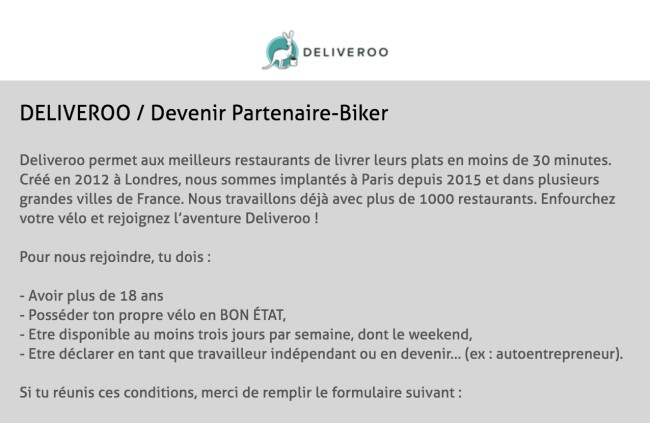 Capture d'écran du site Deliveroo France (Deliveroo France)