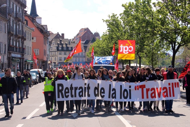 Les manifestants le 28 avril dernier (Photo PD / Rue89 Strasbourg)