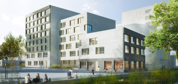 Projection de la future résidence étudiante Altexia du quartier Danube. (Crédits: Strasbourg.eu)