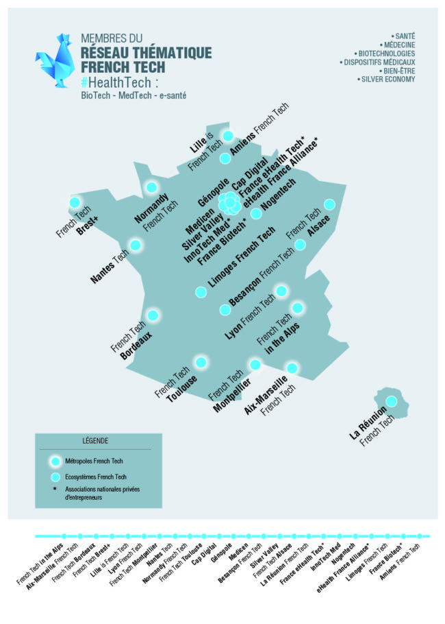 Les nouveaux territoires "MedTech", aux côtés de l'Alsace. (document French Tech)