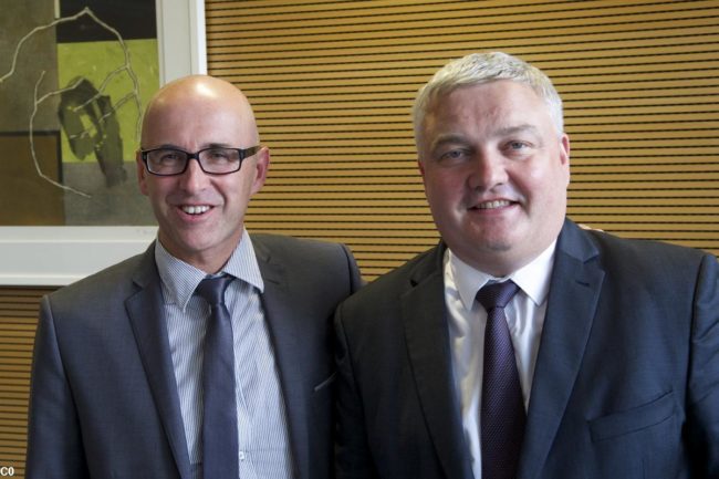 Frédéric Bierry et Eric Straumann, les deux présidents des départements alsaciens n'entendent pas laisser à la Région tout le développement économique (Photo Dep Haut-Rhin)
