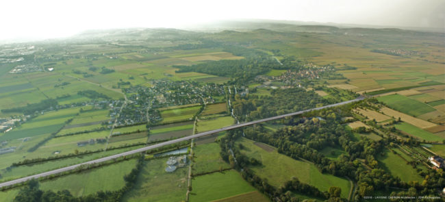 Visuel du projet de viaduc de la Bruche entre Kolbsheim et Ernolsheim-Bruche (document Arcos)
