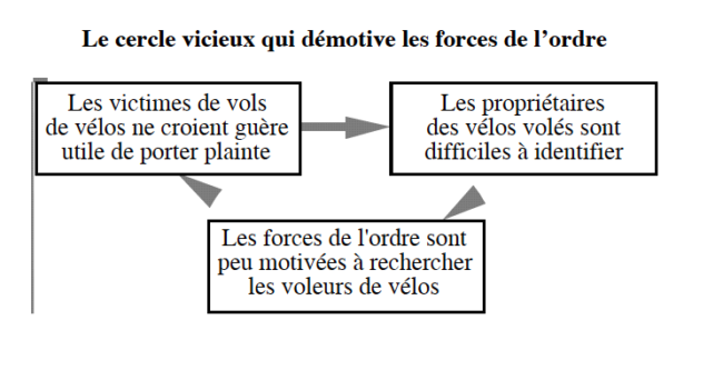 Un schéma issu du rapport sur le vol de bicyclette en France (Document remis)